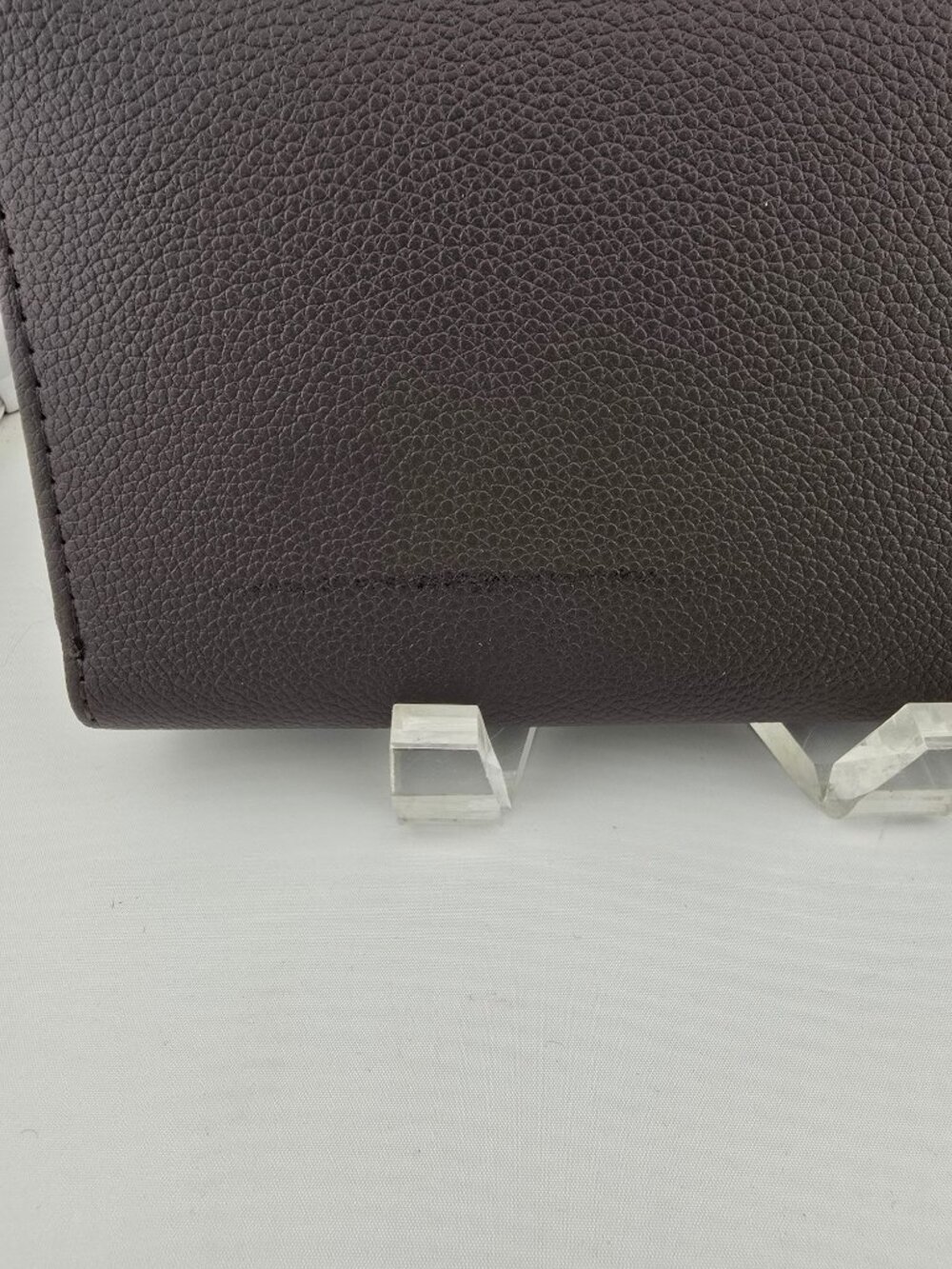 NWOT London Fog Brown Faux Leather Wristlet Wallet Gold Accents & Zipper Closure - Picture 6 of 11
